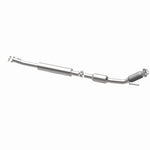 MagnaFlow 23-218 oem grade direct-fit catalytic converter, opposite rear three-quarter view of the turntable spin