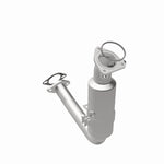 MagnaFlow 4481231 carb direct-fit catalytic converter, front three-quarter view of the turntable spin