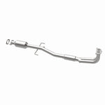 MagnaFlow 21-374 oem grade direct-fit catalytic converter, opposite rear three-quarter view of the turntable spin