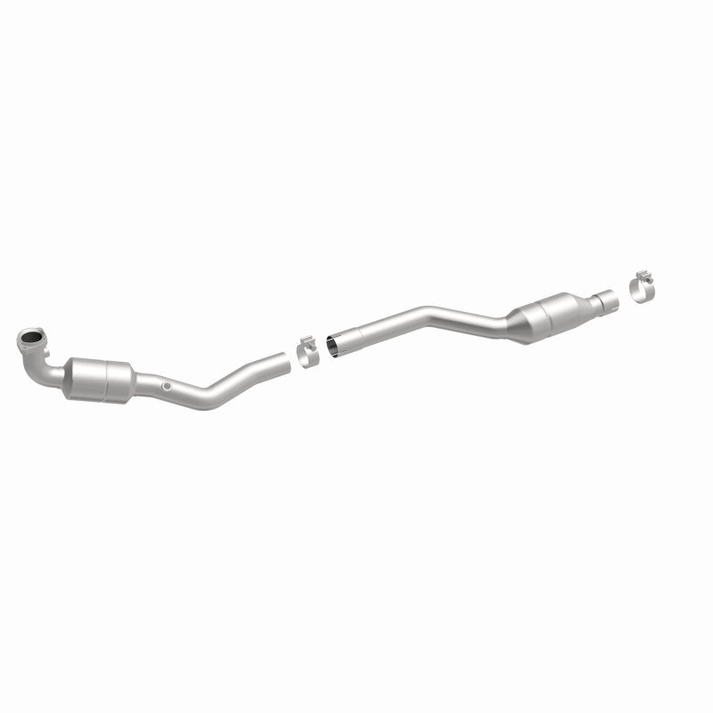 MagnaFlow 5411419 carb direct-fit catalytic converter, front three-quarter view of the turntable spin