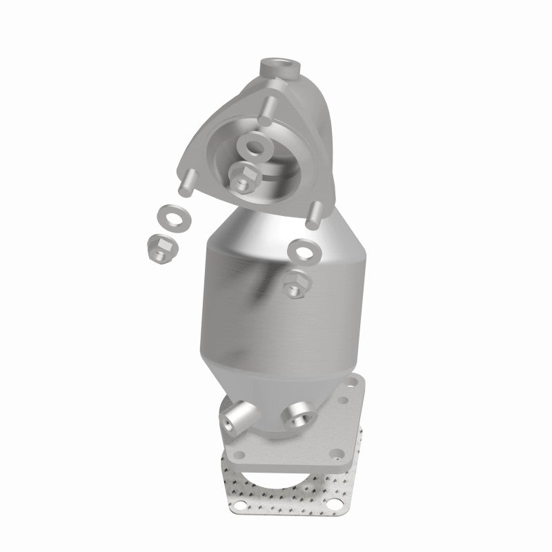 MagnaFlow 4561084 carb direct-fit catalytic converter, side view of the turntable spin