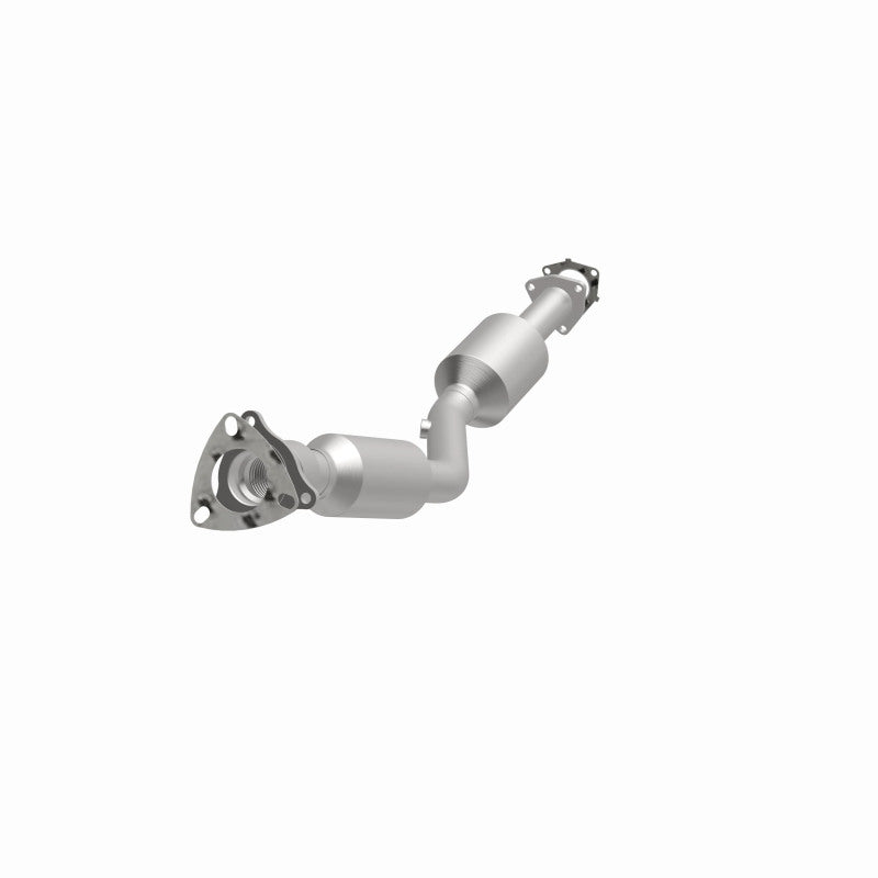 MagnaFlow 5582722 carb direct-fit catalytic converter, opposite front three-quarter view of the turntable spin