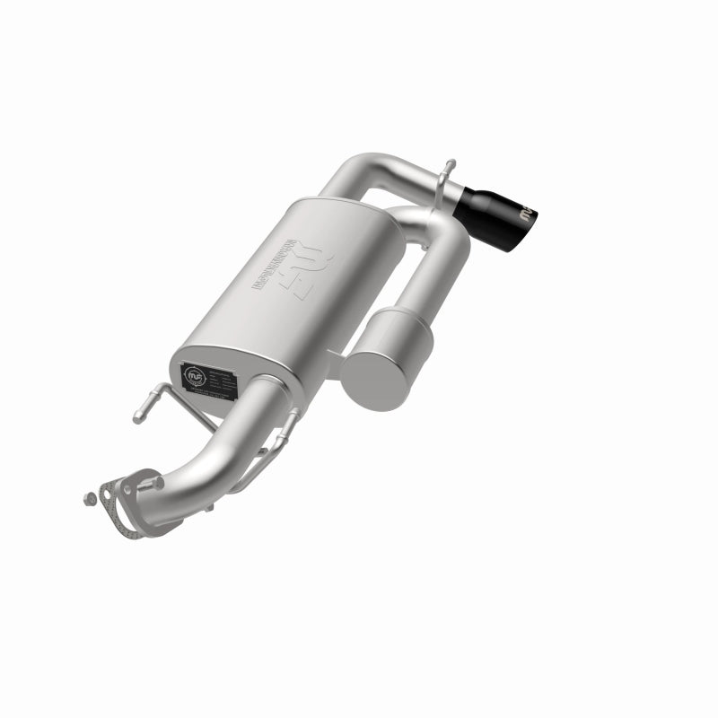 MagnaFlow 19692 overland series axle-back exhaust, opposite rear three-quarter view of the turntable spin