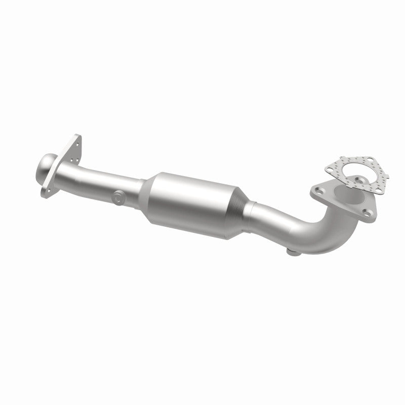 MagnaFlow 3322471 carb direct-fit catalytic converter, opposite rear three-quarter view of the turntable spin