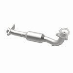 MagnaFlow 3322471 carb direct-fit catalytic converter, opposite rear three-quarter view of the turntable spin