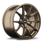 Bronze finished alloy wheel with ten-spoke design and black center cap displaying five lug bolt pattern - APEX Wheels wheel for 17x9.5 ET40 5x100 - Satin Bronze