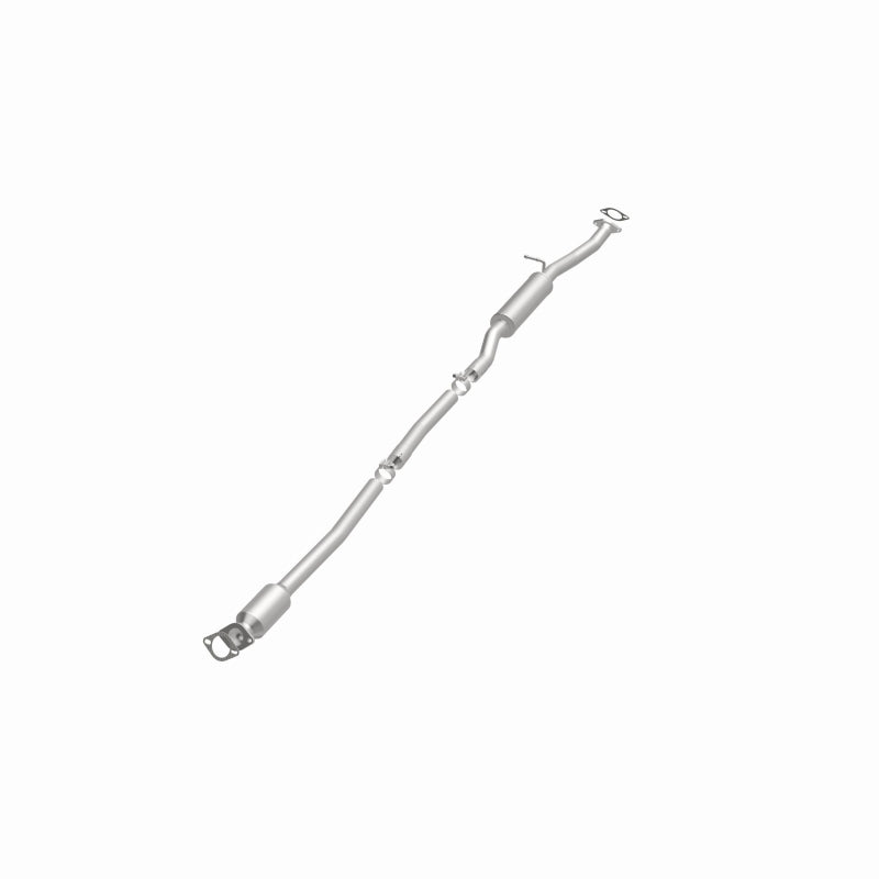 MagnaFlow 557998 carb direct-fit catalytic converter, opposite front three-quarter view of the turntable spin