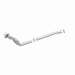 MagnaFlow 5451126 carb direct-fit catalytic converter, front three-quarter view of the turntable spin