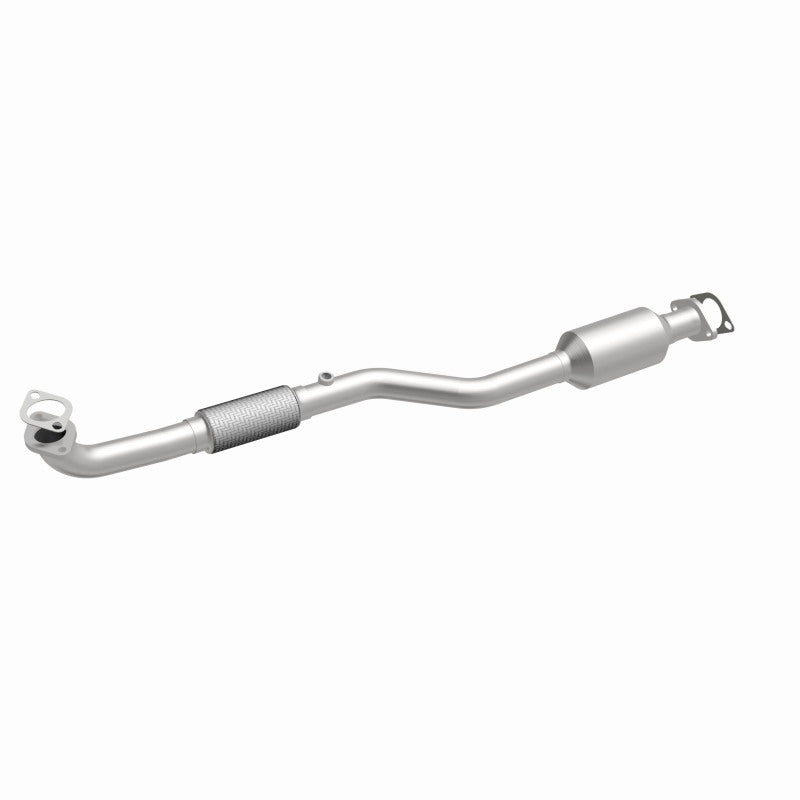 MagnaFlow 5571875 carb direct-fit catalytic converter, front three-quarter view of the turntable spin