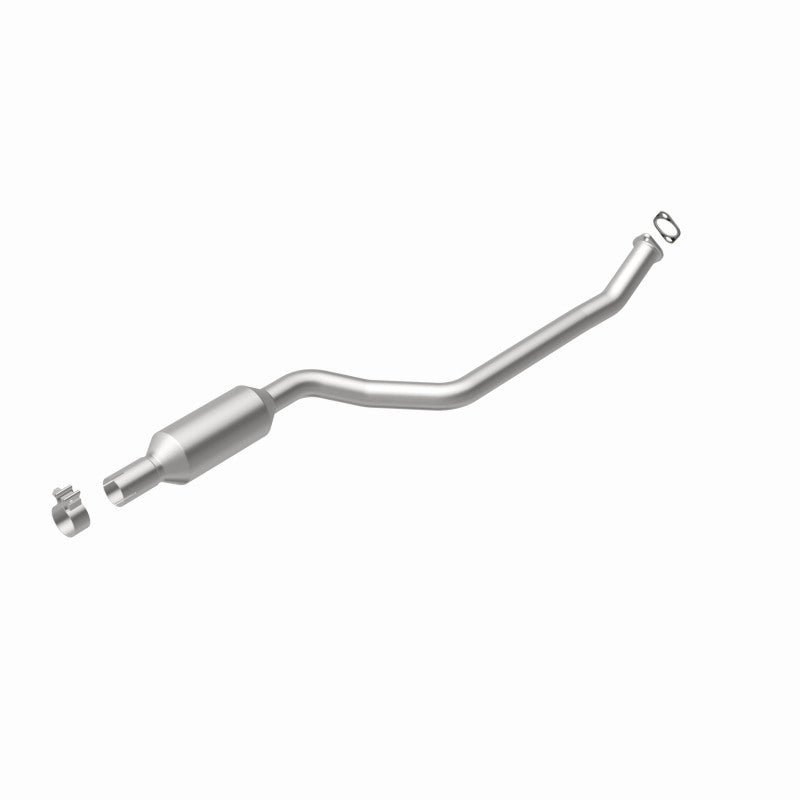 MagnaFlow 5571375 carb direct-fit catalytic converter, rear view of the turntable spin