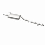 BRExhaust 108-0100 muffler, opposite rear three-quarter view of the turntable spin