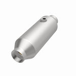 MagnaFlow 4451356 universal catalytic converter, opposite front three-quarter view of the turntable spin