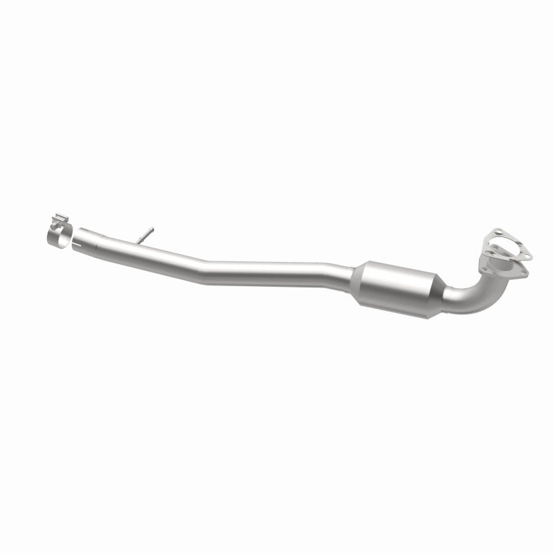MagnaFlow 5451755 carb direct-fit catalytic converter, opposite rear three-quarter view of the turntable spin