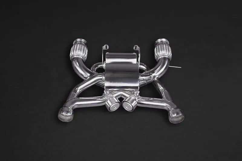 Capristo McLaren 720S valved exhaust rear view with twin center tips