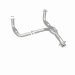 MagnaFlow 4551644 carb direct-fit catalytic converter, rear three-quarter view of the turntable spin