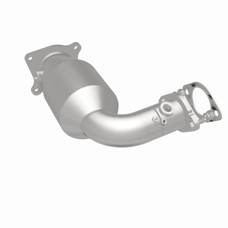 MagnaFlow 5481621 carb direct-fit catalytic converter, rear three-quarter view of the turntable spin