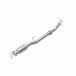 MagnaFlow 5571556 carb direct-fit catalytic converter, rear view of the turntable spin