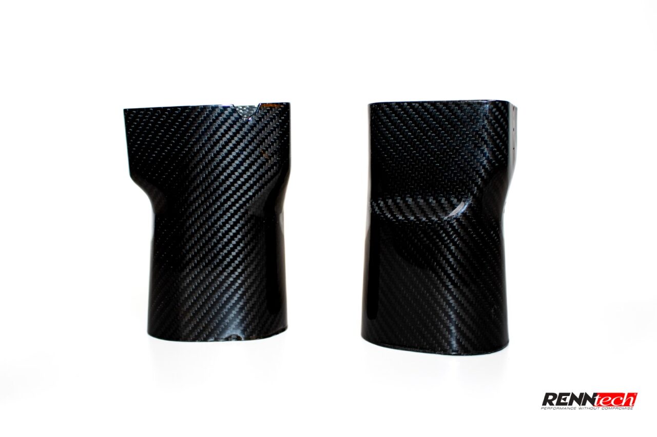 Carbon M120 airbox inlets standing upright - V12 Airbox Inlets for the 1992-1999 S 600 / 600 SEL