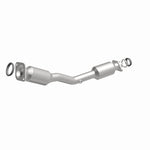 MagnaFlow 5411327 carb direct-fit catalytic converter, front three-quarter view of the turntable spin