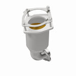 MagnaFlow 4561110 carb direct-fit catalytic converter, opposite front three-quarter view of the turntable spin