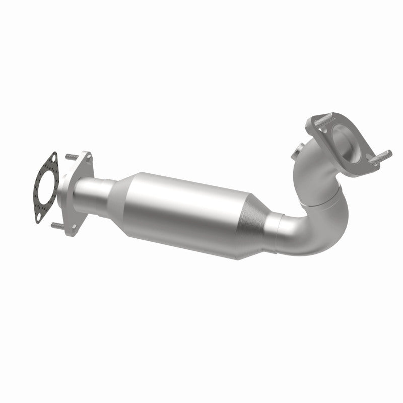 MagnaFlow 5451170 carb direct-fit catalytic converter, opposite rear three-quarter view of the turntable spin