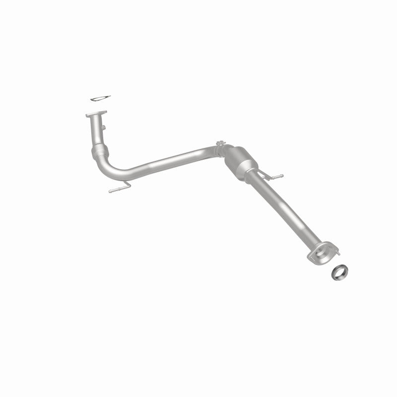 MagnaFlow 52609 oem grade direct-fit catalytic converter, rear three-quarter view of the turntable spin