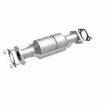 MagnaFlow 5571469 carb direct-fit catalytic converter, front three-quarter view of the turntable spin