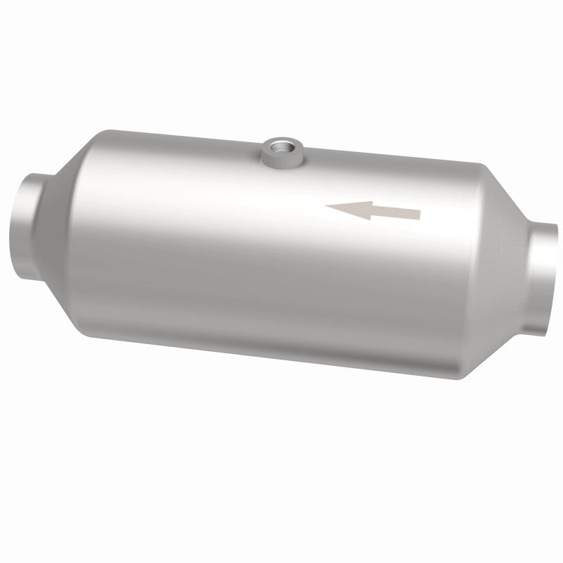 MagnaFlow 51299 universal catalytic converter, side view of the turntable spin