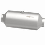 MagnaFlow 51299 universal catalytic converter, side view of the turntable spin