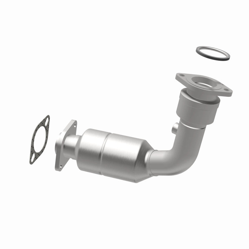 MagnaFlow 5461628 carb direct-fit catalytic converter, opposite rear three-quarter view of the turntable spin