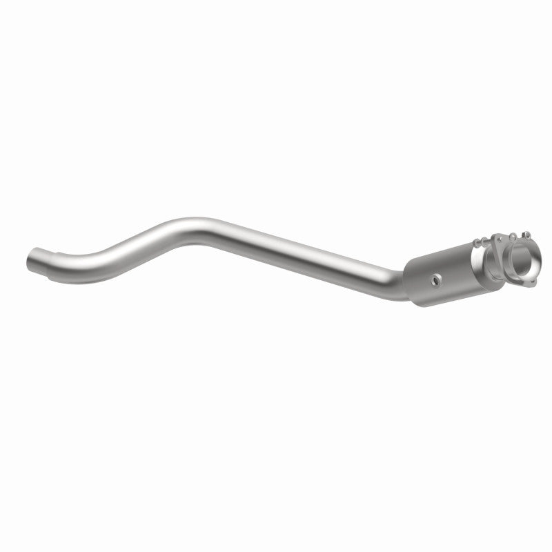 MagnaFlow 5561300 carb direct-fit catalytic converter, opposite front three-quarter view of the turntable spin