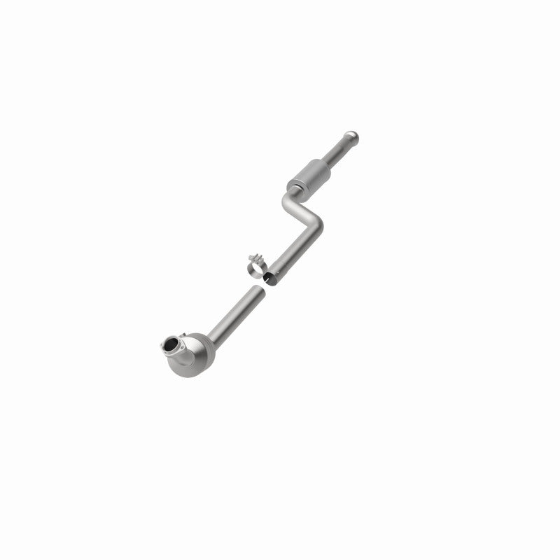 MagnaFlow 5561916 carb direct-fit catalytic converter, opposite front three-quarter view of the turntable spin