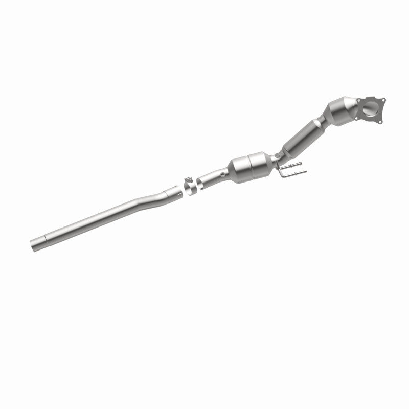 MagnaFlow 551380 carb direct-fit catalytic converter, opposite side view of the turntable spin