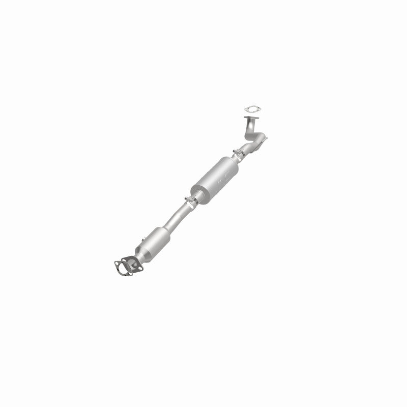 MagnaFlow 5561845 carb direct-fit catalytic converter, opposite front three-quarter view of the turntable spin