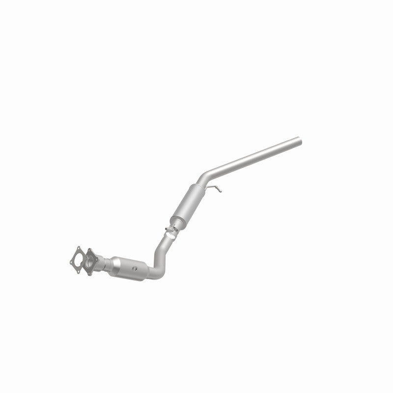 MagnaFlow 5451448 carb direct-fit catalytic converter, opposite front three-quarter view of the turntable spin