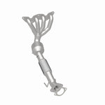 MagnaFlow 5531253 carb manifold converter, rear three-quarter view of the turntable spin