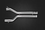 Capristo Mercedes-AMG C63 W204 mid-silencer spare pipes, side view
