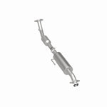 MagnaFlow 280080 oem grade direct-fit catalytic converter, rear three-quarter view of the turntable spin