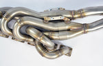 close side view of Supersprint Manifold 100% Stainless steel "Step Design" (Left Hand Drive) for BMW E24 M 635CSi 1984-2005 with white background