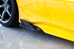 Capristo carbon fiber side fin on a yellow Ferrari 488, close-up