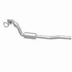 MagnaFlow 4481282 carb direct-fit catalytic converter, side view of the turntable spin
