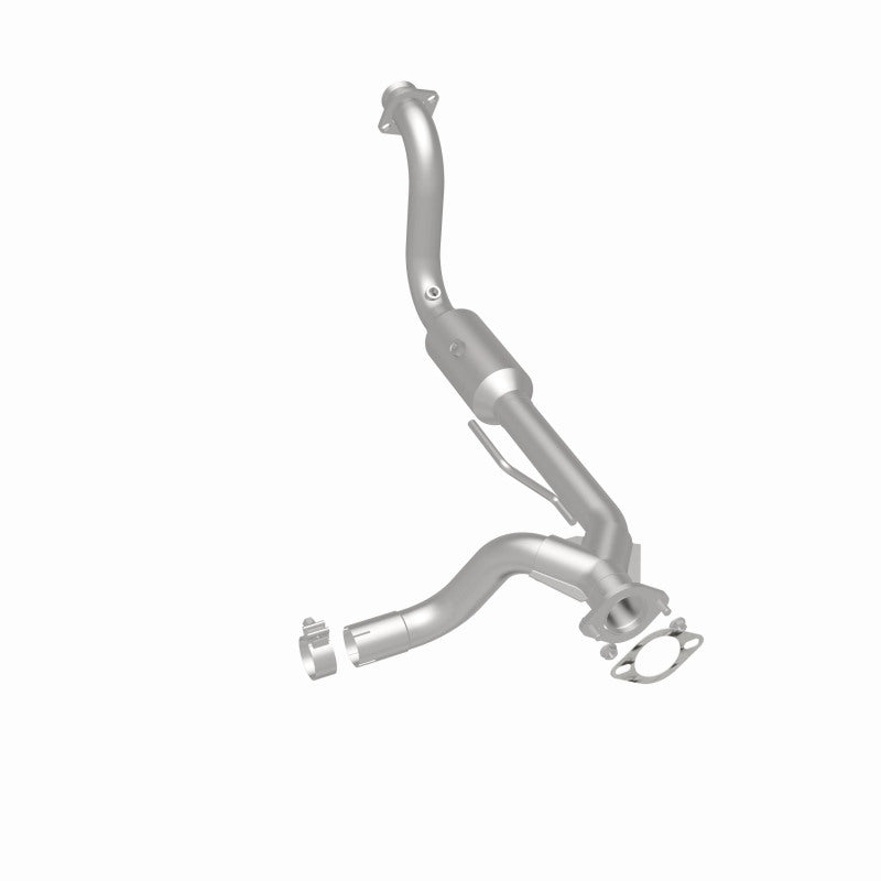 MagnaFlow 5451652 carb direct-fit catalytic converter, rear three-quarter view of the turntable spin
