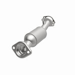 MagnaFlow 52860 oem grade direct-fit catalytic converter, opposite front three-quarter view of the turntable spin