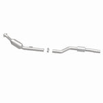 MagnaFlow 21-569 oem grade direct-fit catalytic converter, side view of the turntable spin