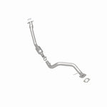 MagnaFlow 52039 oem grade direct-fit catalytic converter, rear three-quarter view of the turntable spin