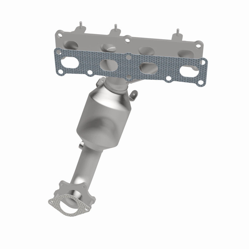 MagnaFlow 5551159 carb manifold converter, side view of the turntable spin
