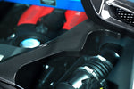 Carbon frame of the Capristo Ferrari 488 Spider glass bonnet, close-up
