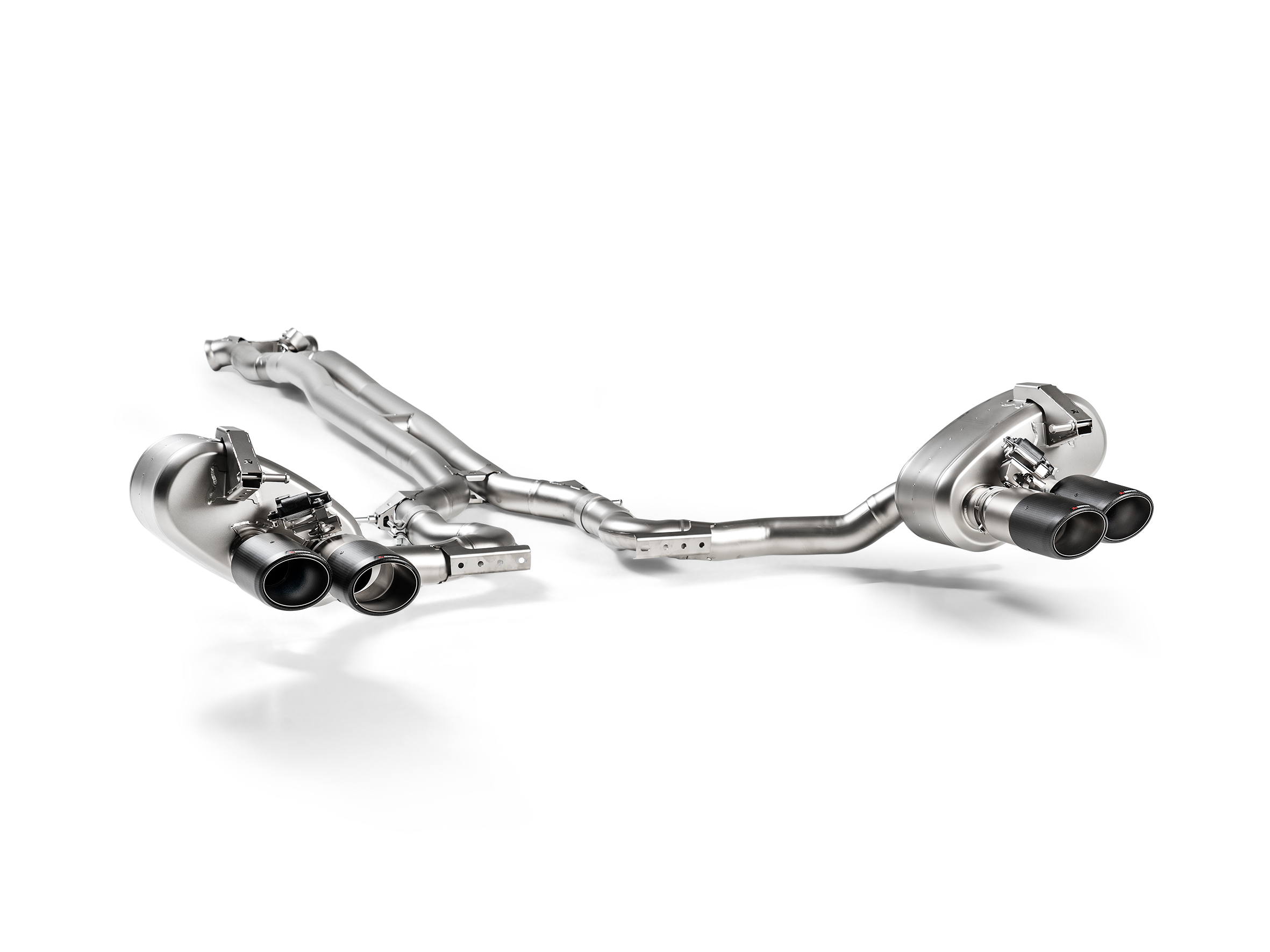 Akrapovic Porsche Panamera Turbo Evolution Line Cat Back (Titanium) (Tips Not Incl.) S-PO/TI/9H for Porsche Panamera Turbo / Sport Turismo 971 2017-2020, side view