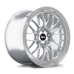 Silver machined aluminum wheel with multi-spoke design and black center cap on white background - APEX Wheels wheel for 20x12 ET50 5x120.65 - Brushed Clear - Machined Lip