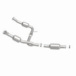 MagnaFlow 5481108 carb direct-fit catalytic converter, side view of the turntable spin